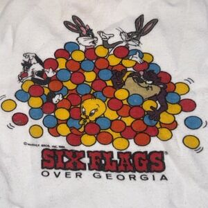 90s Six Flags Baby Vintage Allen Looney Toons Cotton Nylon T Shirt Top 18 Months
